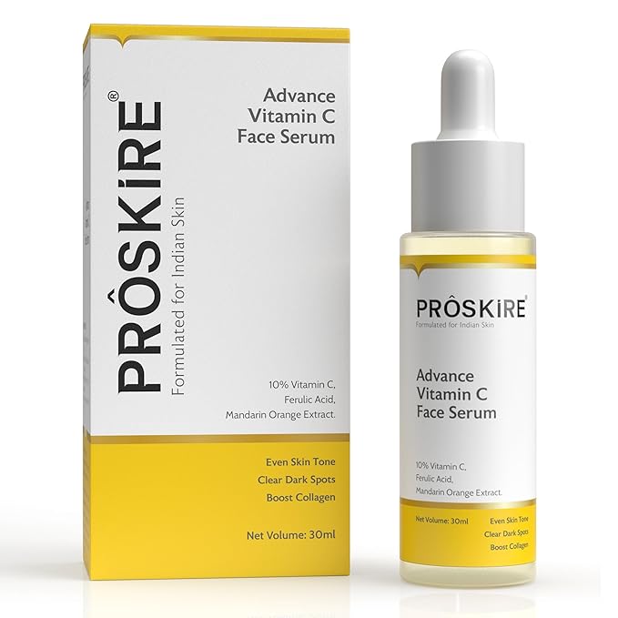 Proskire 10% Advance Vitamin C Face Serum with Ferulic Acid & Mandarin Orange Extract – 30ml