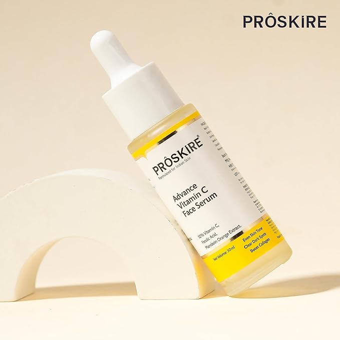 Proskire 10% Advance Vitamin C Face Serum with Ferulic Acid & Mandarin Orange Extract – 30ml