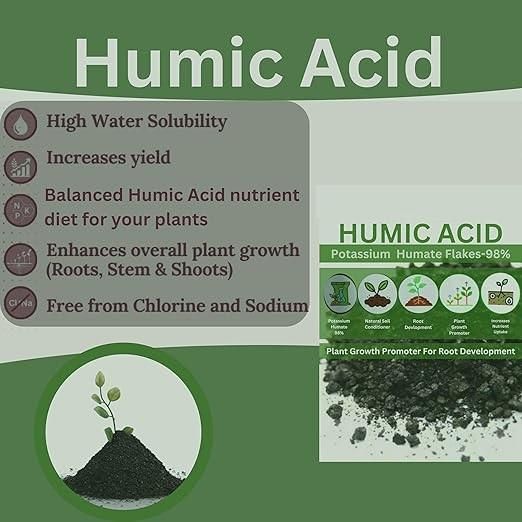 Humic Acid for Plants (Potassium Humate Flakes) – 200gm
