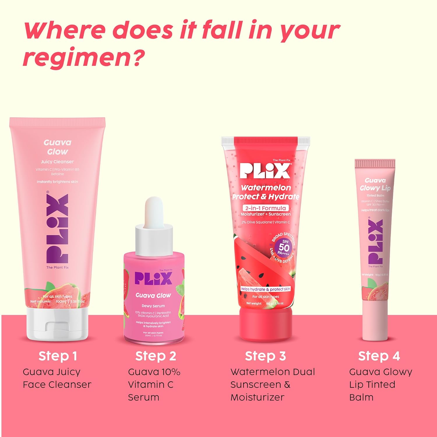PLIX – The Plant Fix Watermelon Protect & Hydrate 2-in-1 Moisturizer + Sunscreen | SPF 50 PA++++ | UVA & UVB Protection | 50 gm