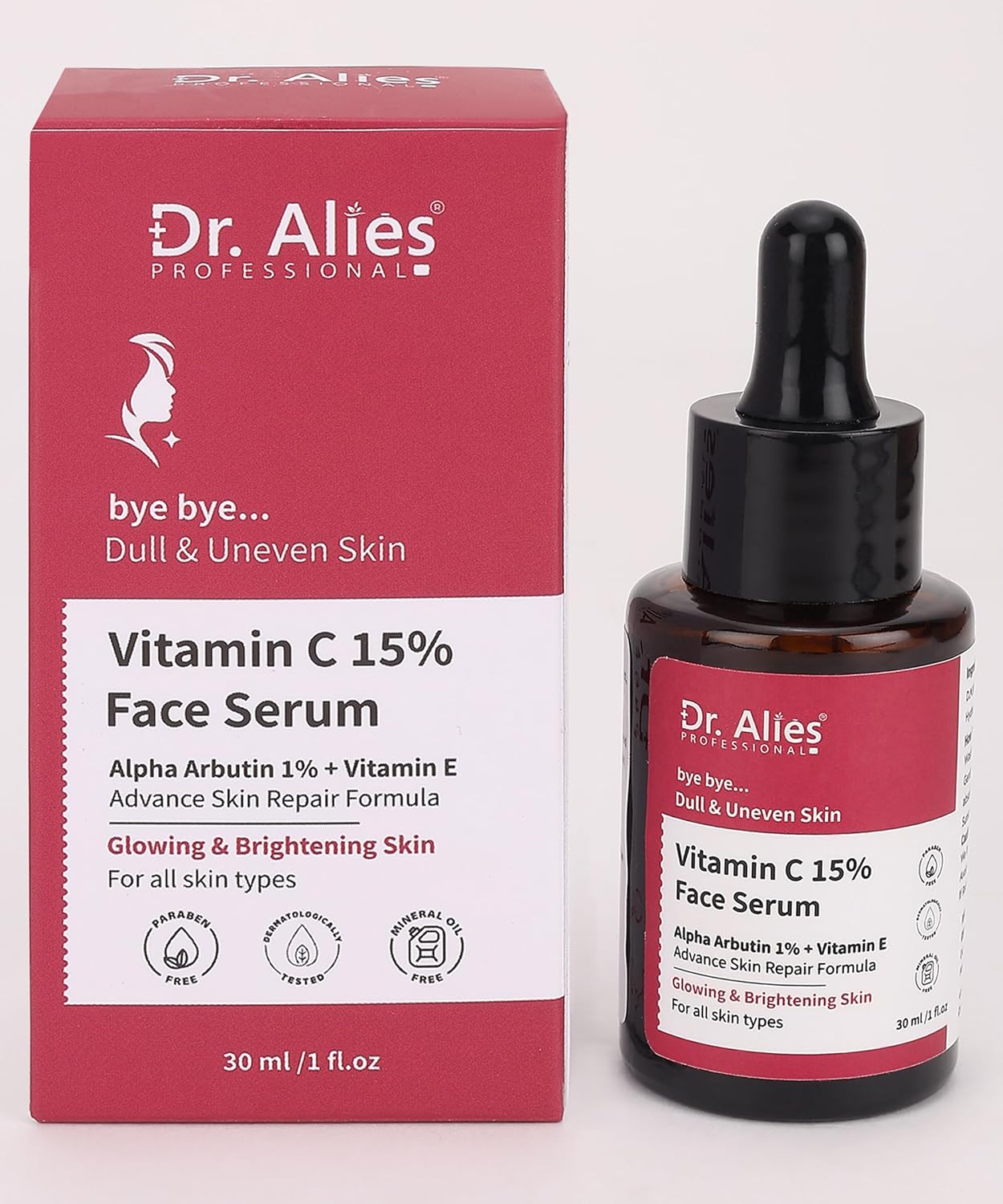 Dr. Alies Vitamin C Face Serum (15% + Alpha Arbutin, Vita-E & Ferulic Acid)