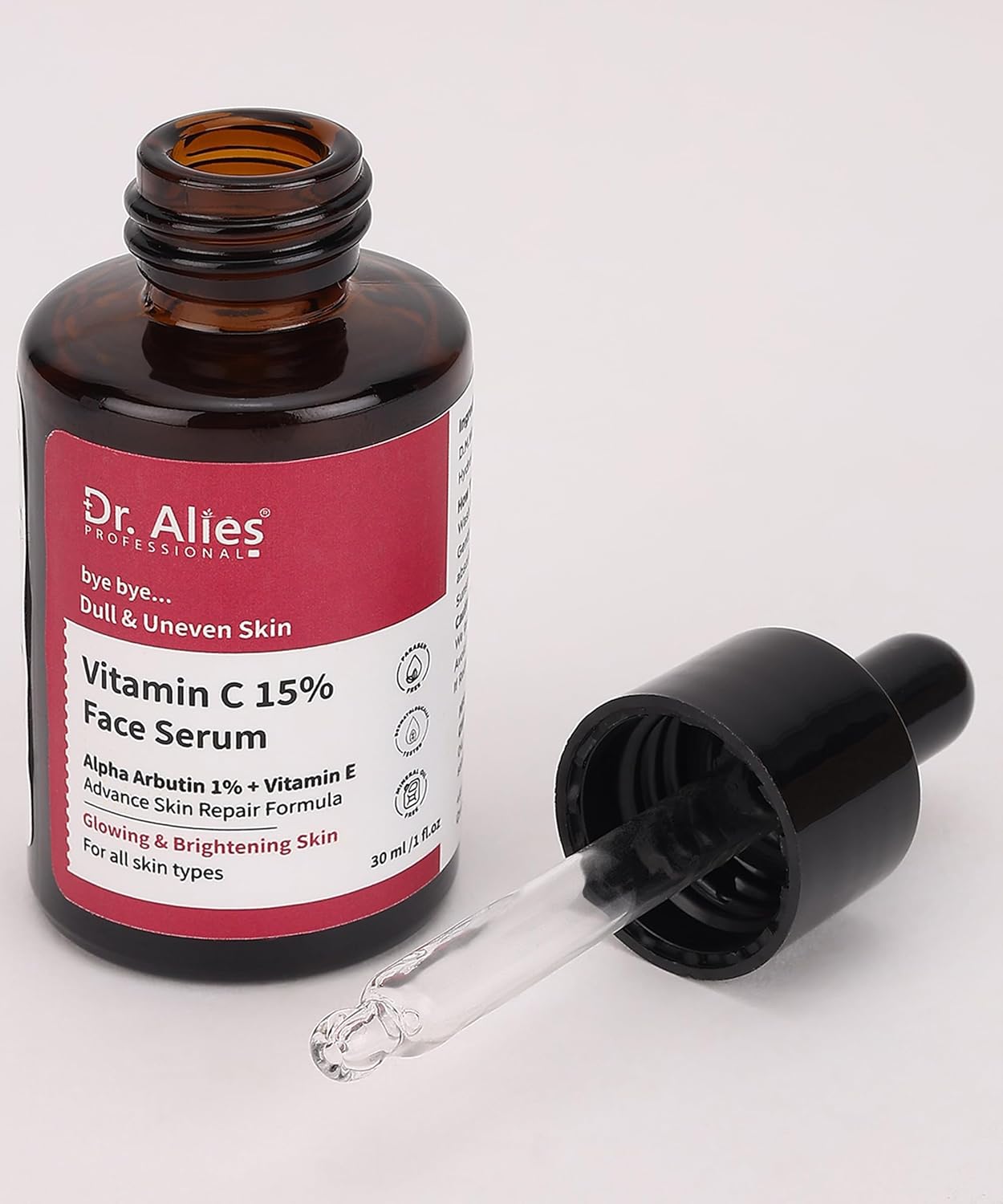 Dr. Alies Vitamin C Face Serum (15% + Alpha Arbutin, Vita-E & Ferulic Acid)